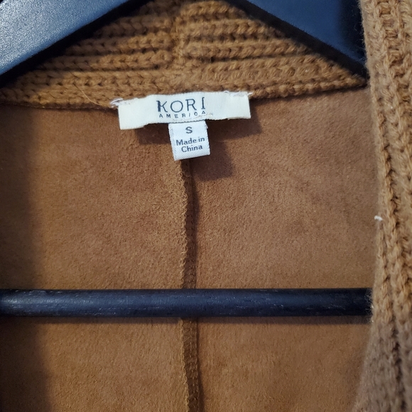 KORI Waterfall Cardigan in Cognac - Picture 2 of 4